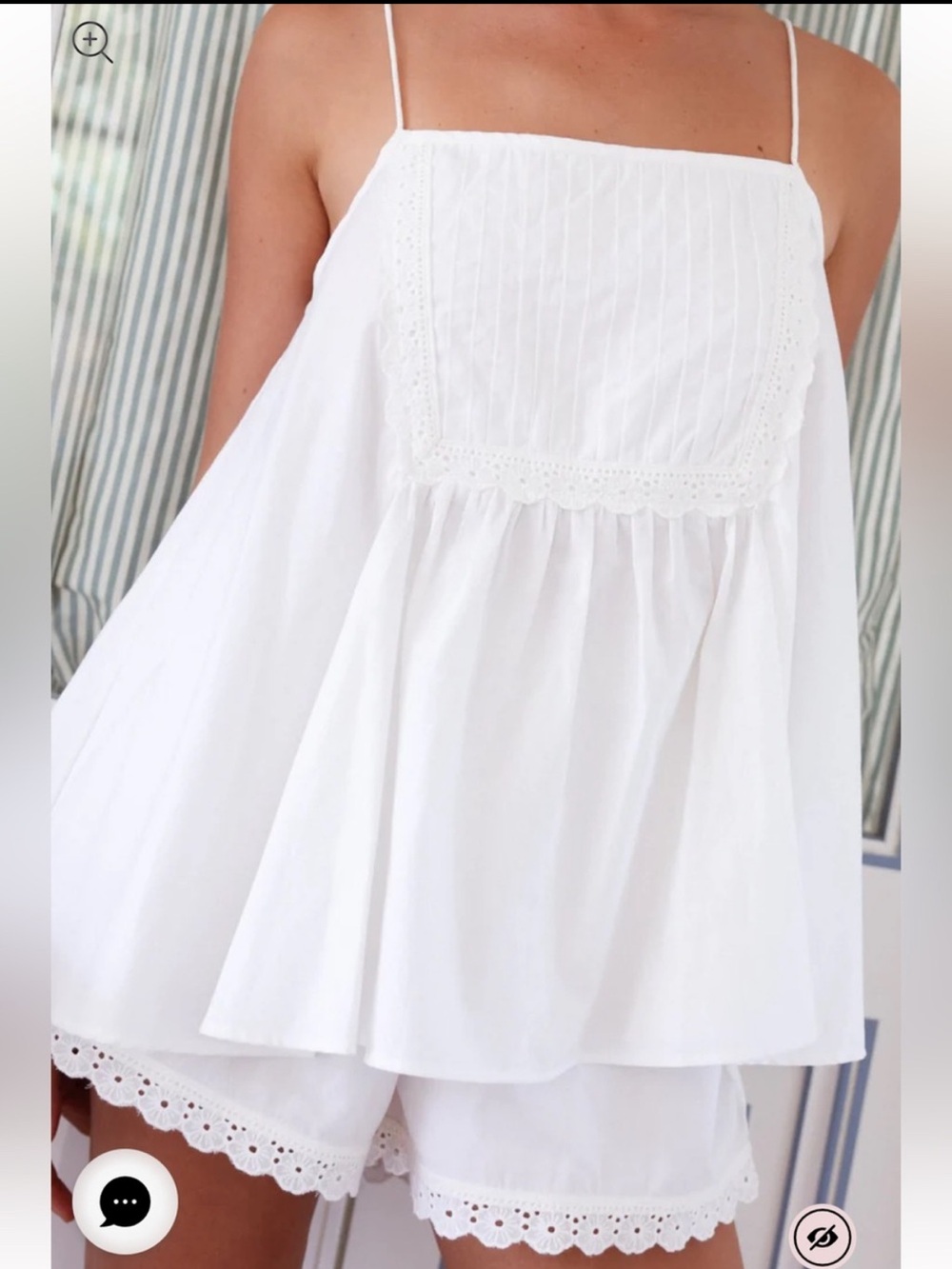 NEW Piyama Lydia Pajama Sleep Set Lyocell Linen Lace-Trim Sleep Cami & shorts